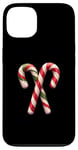 Coque pour iPhone 13 Canne à sucre de Noël classique festive, motif bonbon