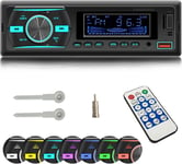 Autoradio Avec Bluetooth Mains Libres Autoradio Lecteur Mp3/Radio Fm Prise En Charge Usb Lecture De Musique Fm/Tf,/Aux In,Lecteur Multimedia 7 Couleurs D'Eclairage 1 Din Autoradio Bluetooth