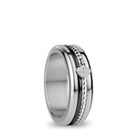 BERING Combinaison de Bagues Échangeables pour Femme en Argent et Noir avec le Système Unique Twist & Change, Rhine