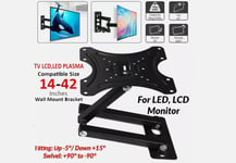 Full Motion TV Wall Mount Bracket Swivel Tilt  14 18 26 32 40 42 Inch LED LCD UK