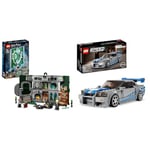 LEGO 76410 Harry Potter Slytherin House Banner Set, Hogwarts Castle Common Room Toy or Wall Display & 76917 Speed Champions 2 Fast 2 Furious Nissan Skyline GT-R (R34) Race Car Toy Model Building