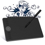 GAOMON M1220 Tablette Graphique 12 Pouces, Tablette Numérique de Dessin avec Stylet Passif 8192 Niveaux et 8 Touches de Raccourci + Touches Multimédia, Compatible avec Windows/Mac OS/Chrome/Android