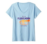 Womens Joke for Flugelhorn Player in Brass Band A Funny Flugelhorn V-Neck T-Shirt