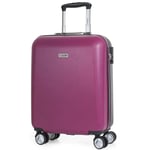 ITACA - Valise Cabine Avion 55x40x20. Bagages Cabine Rigide. Port USB Chariot 4 Roues. Les Bagages à Main. ABS Commode Rigide et légère.Cadenas à Combinaison. T58050, Color Fuchsia-Gris