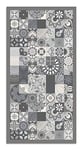 Panorama Tapis du Sol Vinyle Carreaux Ciments Cuisine Gris 300x200 cm - Tapis de Cuisine en PVC Linoléum Vinyle - Antidérapant Lavable Ignifuge - Tapis pour Cuisine Bureau Salon - Protection du Sol