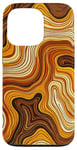 Coque pour iPhone 13 Pro Aesthetics Orange Marron Vagues Groovy