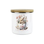 Teacup Bunny Biscuit Tea Canister - Enamel Kitchen Hot Drinks Storage Container