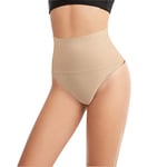 L&K-II Shapewear Femmes Tummy Control Figure Shaping Corsage Pantalon String Tummy Control Seamless Underpants Body Shaper Taille Haute Sous-Vêtements 3601 beige L/XL