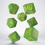 St. Patrick Lucky Charm Poly Green /Yellow (7) Terningsett - Rollespill fra Outland