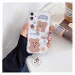 Cute Cartoon Bear Transparent Phone Case for iPhone 11 Pro Max 7 8 Plus XR X XS Max SE 2020 Fashion Soft Back Cover,2,For iphoneXR