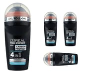 L'Oreal Men Expert Roll-On Anti-Perspirant Deodorant Carbon Protect 50ml x 4