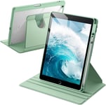 Coque Rotative Pour Ipad 9/8/7 (10,2 Pouces, Modèle 2021/2020/2019, 9ème/8ème/7ème Génération) Avec Porte-Stylet, Étui Housse De Protection, 360 Degrés Support Tablette (Vert Matcha).[G128]