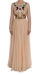 Robe DOLCE & GABBANA Beige Soie Cristal A-Ligne Shift IT38/ US4/ XS RRP 23800 $