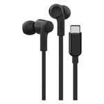 Belkin SoundForm - Écouteurs avec micro - intra-auriculaire - filaire - USB-C - isolation acoustique - noir