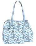 GUESS Women Vikky Tote Bag, Ice Blue Logo, 33 x 15.5 x 27