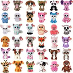 Ty - Assortiment de 5 Peluches Beanie Boo's de 15 cm - Les marionnettes Douces aux Yeux Scintillantes - Sélection aléatoire - Pas de Doubles