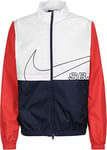 Nike NK SB Track Jacket Veste de Sport Homme, White/Midnight Navy/University Red/Black, FR : L (Taille Fabricant : L)