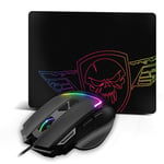 Souris gaming filaire Spirit Of Gamer PRO-M3 RGB Noir et gris + Tapis de souris Noir