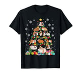 Santa ELF Reindeer Guinea Pig Xmas Tree Xmas Light T-Shirt