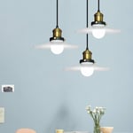 Lustre Suspension Edison E27 3 Luminaires pour Chambre Cuisine Bar Blanc