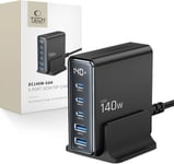 Ładowarka Tech-Protect Tech-Protect Dc140w-Gan 5-Port Desktop Charger Pd140w/Qc3.0 Black