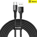 Baseus Baseus® 3 Meter Usb-c Laddare Samsung / Sony Huawei M.fl. Svart