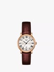 Tissot T1222103603300 Women's Carson Date Leather Strap Watch, Brown/Silver