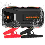 AsperX Booster Batterie Voiture 3000A, Démarreur Batterie Voiture (Jusqu'à 10.0L Diesel ou 8.0L Gaz), 12V Chargeur Batterie Voitures avec Lampe LED, Boussole et IP64 Étanche pour Voiture Camion Moto