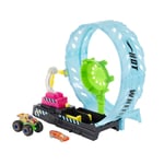 Hot Wheels Monster Trucks Glow in the Dark Epic Loop Challenge Playset with Laun