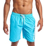 Walker Valentin Swimwear Swimsuit Cofortable Swimming Shorts Men Quick-drying Breathable Beach Shorts Swimwear Trunk Mesh Lined Light blue, Size : XL