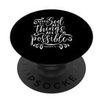 Citation du verset de la Bible chrétienne « With God All Things Are Possible » PopSockets PopGrip Interchangeable