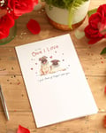 UK Greetings Valentines Day Card For Him Her With Envelope - Pug Design