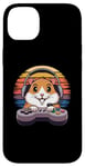 Coque pour iPhone 14 Plus Gamer Hamster Jeu vidéo de style rétro pour enfants et adolescents