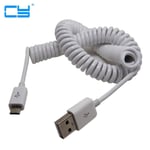 Câble extensible de chargeur de synchronisation de données USB 2.0 mâle vers micro USB 5 broches a ressort de 2,5 m pour téléphones Samsung HTC LG, 20 a 80 cm - Noir