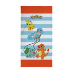 Character World Official Pokémon Kids Towel | Super Soft Feel, Funny Design Featuring Pikachu Squirtle Charmander| Perfect The Home, Bath, Beach & Swimming Pool | One Size 70cm x 140cm