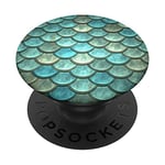 Mermaid Scales Cellphone Holder Pop Up Smart Phone Knob Teal PopSockets PopGrip: Swappable Grip for Phones & Tablets