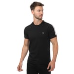 Emporio Armani Mens Loungewear T-Shirt in Black Cotton - Size Small