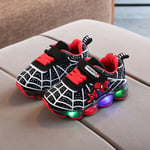 Barnens Sportskor Spiderman Ljusa Sneakers Barn Led Luminous Skor För Pojkar black 26