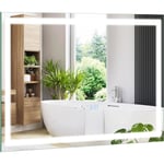 Relax4life - Miroir Salle de Bain led avec Éclairage 3 Couleurs, Intensité Variable, Miroir Lumineux Salle de Bain Anti-Buée, Fonction Mémoire