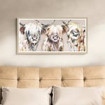 The Three Amigos Grande Highland Cow Framed Print