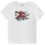 Keith Haring Skateboard Figur Baby Rib T-shirt för kvinnor-vuxna, 3xl White S