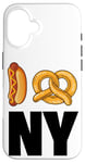 Coque pour iPhone 16 Cool New York Food, Cool New York City Illustration Graphic