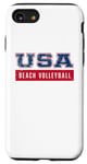 Coque pour iPhone SE (2020) / 7 / 8 Ballon de beach volley 2024 drapeau américain patriotique américain USA