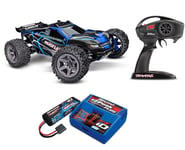 Traxxas 67164-4 Rustler 4x4 BL-2S 1/10 sans Brosse Rtr + TRX-2S Jeu 5800 Bleu