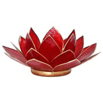 Lotus Atmospheric Light Chakra 1 Red Gold Trim -- 13.5 Cm