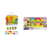 Play-Doh, Mon Premier Kit avec 4 Pots de Pate a Modeler & Pte à Paillettes