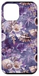 Coque pour iPhone 12 mini Violet Moderne Floral Coastal Petite-fille – Tendance