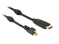 DELOCK – Cable mini DisplayPort 1.2 male with screw > HDMI male 4K Active black 2 m (83730)