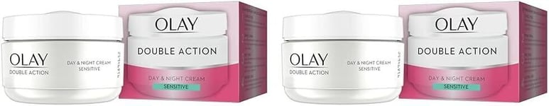 Olay Double Action Day & Night Sensitive Cream, 50ml (Pack of 2)