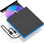 Lecteur Cd/Dvd Externe Pour Pc,Usb 3.0 Et Usb-C Graveur Dvd Externe Optique Cd/Dvd -/+Rw Drive,Lecteur Graveur Cd Dvd Optiques Externes Pour Pc,Laptop Desktops,Windows11/10/8/7/Xp/Vista/Macos.[P306]